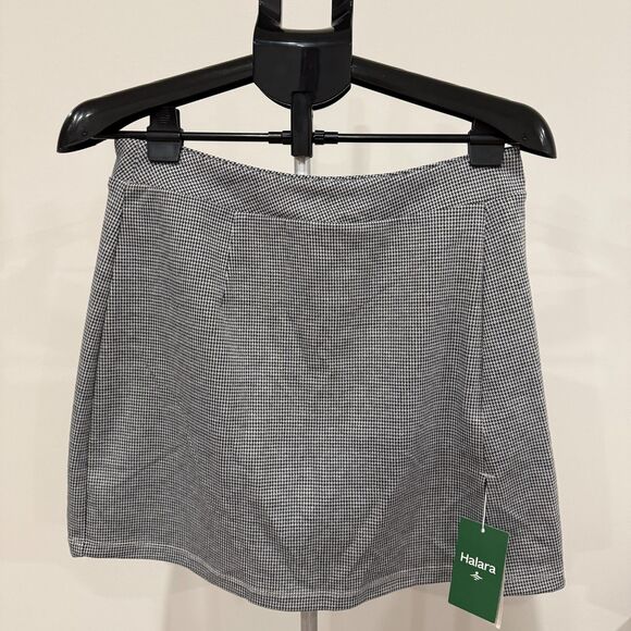 HALARA NWT High Waisted Houndstooth Mini Work Skirt Built in Shorts Size Large - Picture 4 of 10